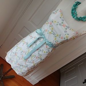 Shoshanna white strapless dress with ribbon belt